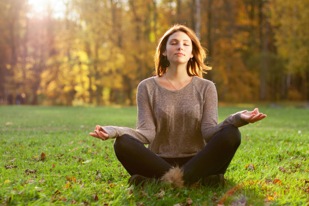 A girl taking yoga. Stress relive. Discover five simple yet powerful ways to improve your mental health, boost your mood, reduce stress, and build emotional resilience through practical, everyday habits.